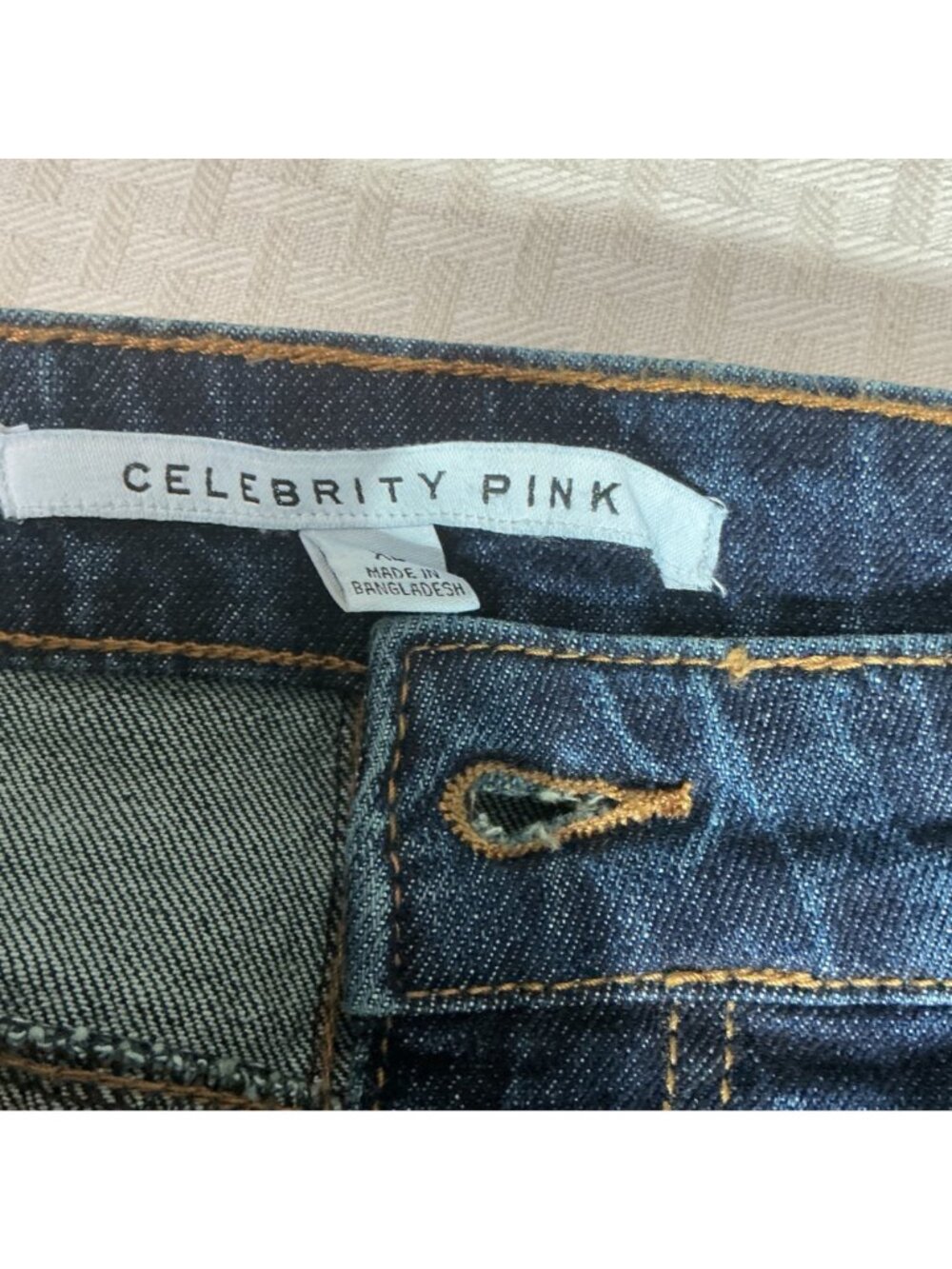 Celebrity Pink Women's XL Denim Western Style Pleated Mini Skirt Side Pockets - Picture 5 of 10